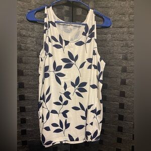 Shein Tropical Tank Top Navy White XL NWOT Super Soft